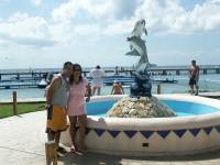 Dave and Eileen at dolphin feeding in Cozumel